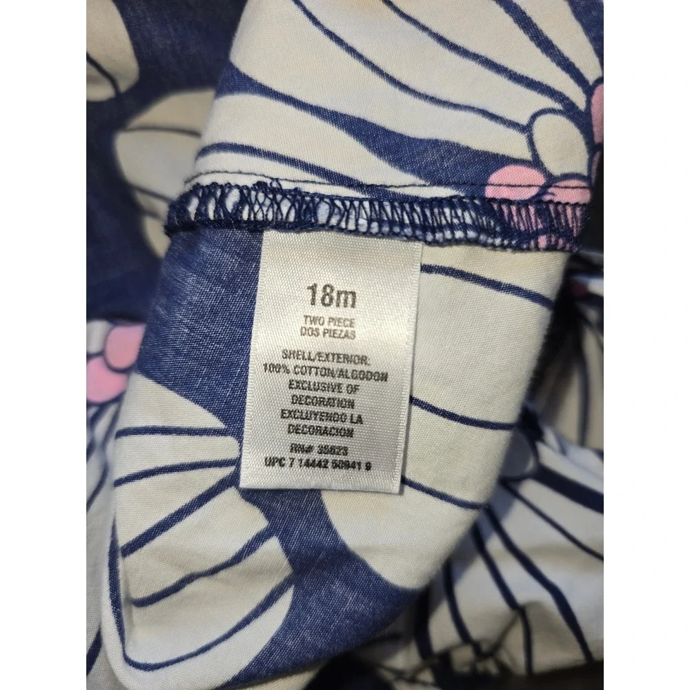 Carters Baby Girl Floral Dress Navy Blue White Pink Bow 18‎ Months Cotton